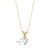 14 Karat Yellow Gold Heart Shape Created Opal Diamond Pendant