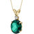 14 Karat Yellow Gold Oval Shape 2.50 Carats Created Emerald Diamond Pendant - 14k yellow gold