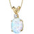 14 Karat Yellow Gold Oval Shape Created Opal Diamond Pendant - 14k yellow gold