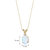 14 Karat Yellow Gold Oval Shape Created Opal Diamond Pendant