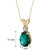 14 Karat Yellow Gold Pear Shape 1.75 Carats Created Emerald Diamond Pendant