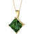 14 Karat Yellow Gold Princess Cut 2.25 Carats Created Emerald Pendant - 14k yellow gold