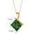 14 Karat Yellow Gold Princess Cut 2.25 Carats Created Emerald Pendant