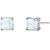 14K White Gold Cushion Cut Created Opal Stud Earrings - 14k white gold