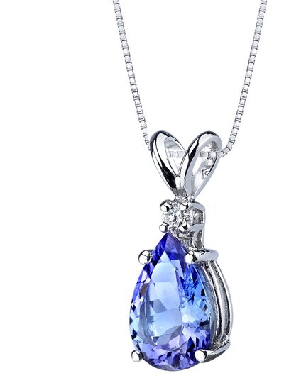 Peora 14k White Gold Tanzanite Diamond Tear Drop Pendant product