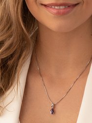 Alexandrite Pendant Necklace Sterling Silver Pear Shape