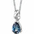 Alexandrite Pendant Necklace Sterling Silver Pear Shape - Blue/Sterling silver