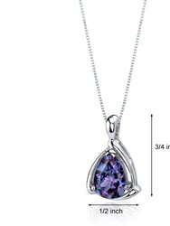 Alexandrite Pendant Necklace Sterling Silver Pear