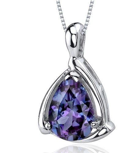 Peora Alexandrite Pendant Necklace Sterling Silver Pear product