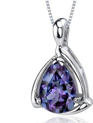 Alexandrite Pendant Necklace Sterling Silver Pear - Sterling silver