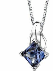 Alexandrite Pendant Necklace Sterling Silver Princess - Sterling Silver