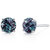 Alexandrite Round Stud Earrings 14 Karat White Gold 2 Carats - 14k white gold