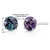 Alexandrite Round Stud Earrings 14 Karat White Gold 2 Carats