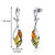 Amber Leaf Dangle Earrings Sterling Silver Multiple Color
