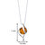 Amber Open Spiral Pendant Necklace Sterling Silver Cognac