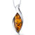 Amber Pendant Necklace Sterling Silver Cognac Color Bezel Set - Sterling silver