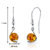 Amber Spherical Fishhook Earrings Sterling Silver Cognac Color