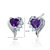 Amethyst Earrings Sterling Silver Heart Shape
