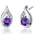 Amethyst Earrings Sterling Silver Round Shape - Sterling silver