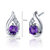 Amethyst Earrings Sterling Silver Round Shape