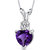 Amethyst Pendant Necklace 14 Karat White Gold Heart - 14k White Gold