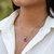 Amethyst Pendant Necklace 14 Karat White Gold Oval