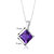 Amethyst Pendant Necklace 14 Karat White Gold Princess