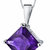 Amethyst Pendant Necklace 14 Karat White Gold Princess