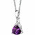 Amethyst Pendant Necklace Sterling Silver Trillion - Sterling silver