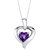 Amethyst Sterling Silver Heart in Heart Pendant Necklace - Sterling silver