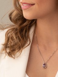 Amethyst Sterling Silver Wave Pendant Necklace