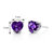 Amethyst Stud Earrings 14 Kt White Gold Heart Shape