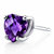 Amethyst Stud Earrings 14 Kt White Gold Heart Shape