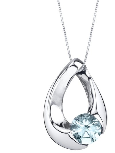 Peora Aquamarine Sterling Silver Slider Pendant Necklace product