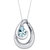 Aquamarine Sterling Silver Wave Pendant Necklace - Sterling silver