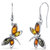 Baltic Amber Butterfly Earrings Sterling Silver Multiple Colors - Sterling silver