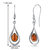 Baltic Amber Dangle Earrings Sterling Silver Cognac Tear Drop