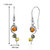 Baltic Amber Earrings Sterling Silver Green Honey Cognac Colors