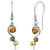 Baltic Amber Earrings Sterling Silver Green Honey Cognac Colors - Sterling silver