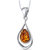 Baltic Amber Pendant Necklace Sterling Silver Cognac Tear Drop - Sterling silver