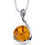 Baltic Amber Sphere Pendant Necklace Sterling Silver Cognac - Baltic Amber/Sterling silver