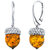 Baltic Amber Sterling Silver Acorn Drop Earrings - Sterling silver