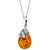 Baltic Amber Sterling Silver Bee Pendant Necklace - Sterling silver