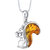Baltic Amber Sterling Silver Squirrel Pendant Necklace Cognac Color - Baltic Amber/Sterling Silver