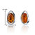 Baltic Amber Stud Earrings Sterling Silver Cognac Color Oval