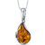 Baltic Amber Tear Drop Pendant Necklace Sterling Silver Cognac - Sterling silver