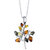Baltic Amber Tree of Life Pendant Necklace Sterling Silver Multiple Colors - Silver