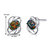 Black Opal Earrings Sterling Silver Oval Shape