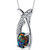 Black Opal Pendant Necklace Sterling Silver Oval - Black/Sterling silver