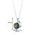 Black Opal Pendant Necklace Sterling Silver Round